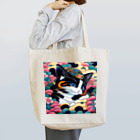 マッケンデジタルワールドの葛飾猫斎　猫名黒雪　浮世絵lofiアートパンクシティ　かわいいねこ Tote Bag