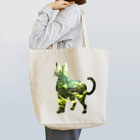 猫との風景の深い森と猫001 Tote Bag