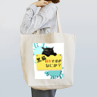 三毛猫の朝と黒猫の夜@好奇心倶楽部の黒猫好きさん専用 トートバッグ