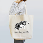 ユニークなワンちゃんデザインのお店のボーダーコリー モノクロデザイン Tote Bag