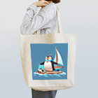 ganeshaのおもちゃのヨットでかわいいペンギンに出会おう Tote Bag