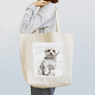 【CPPAS】Custom Pet Portrait Art Studioの マルチーズドッグ - レンガブロック背景 Tote Bag