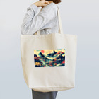 テクノ浮世絵の光彩を放つ自然 - 日本の山々 Tote Bag