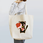 ハク先生《ほのぼの系イラスト描いてます》の貴方へ愛の花束を 黒猫さん トートバッグ