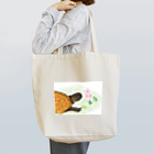 316(MIHIRO)のクサガメと花 Tote Bag