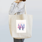 Anime_girl*の【Anime_girl*】Pixel art cat2girls pink×blue Tote Bag