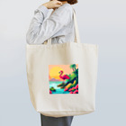 動物マニアのドット絵ショップのドット絵の幻想的なフラミンゴ🦩🌇 Tote Bag