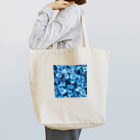 オンラインショップイエローリーフの水色小さな花 トートバッグ