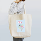 keeeeeep smilingの傘じゃ飛べんでしょ... #ねこのきもち Tote Bag