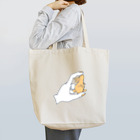 青い積み木 と 指の先の兎を挟む手 Tote Bag