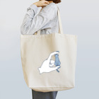 青い積み木 と 指の先の猫と挟む手 Tote Bag