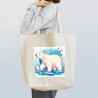 れいのホッキョクグマの冒険：地球を背景に未来へ進む姿 Tote Bag