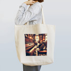 ニャーちゃんショップのヴィンテージなカフェでピアノを弾いている猫 Tote Bag