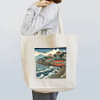 日本の風景 COOL JAPANの富士山と海と電車　Mt.Fuji and Shonan Enoden Tote Bag