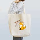 フォックスのきつねショップのお花見をするきつねさん Tote Bag