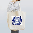 ぺちゃの ○。銀狐堂。○ の三日月猫娘 紺 Tote Bag