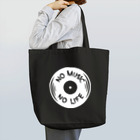 QUQU_WORKSのノーミュージックノーライフ レコード盤デザイン ホワイト Tote Bag