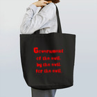 LUNARHOLIC STOREの<BASARACRACY>人外の人外による人外のための政治（英語・赤） トートバッグ