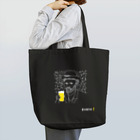 ビールとアート TM-3 Designの名画 × BEER（ゴッホ自画像）白線画 トートバッグ