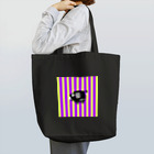 usa100の【黒】紫黄色ストライプ羊 Tote Bag