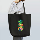 結華の障害者アート 手描きイラスト カラフルパイナップル トートバッグ
