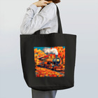 日本の風景 COOL JAPANの日本の風景:紅葉の中を走るSL蒸気機関車、Japanese senery: SL steam locomotive running through autumn leaves Tote Bag