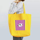 usa100の【白】紫黄色ストライプ羊 Tote Bag