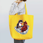 Saza-nami Antique designのクッションの上のふたご猫 トートバッグ