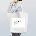 Kumonekoの見上げる白猫 トートバッグ