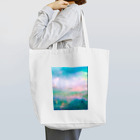 【ホラー専門店】ジルショップの油絵風の癒しデザイン(ターコイズブルー) トートバッグ