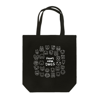 Heart nose DOGS（丸型白インク） Tote Bag
