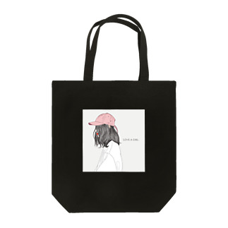 love a girl (pink hat) Tote Bag