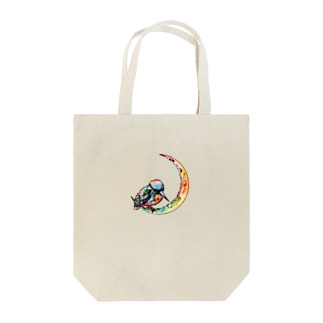 Kingfisher on the moon【colorful】 Tote Bag