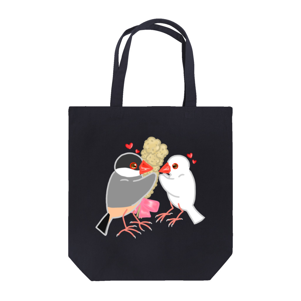 Lily bird（リリーバード）の粟穂をプレゼント 桜&白文鳥 Tote Bag